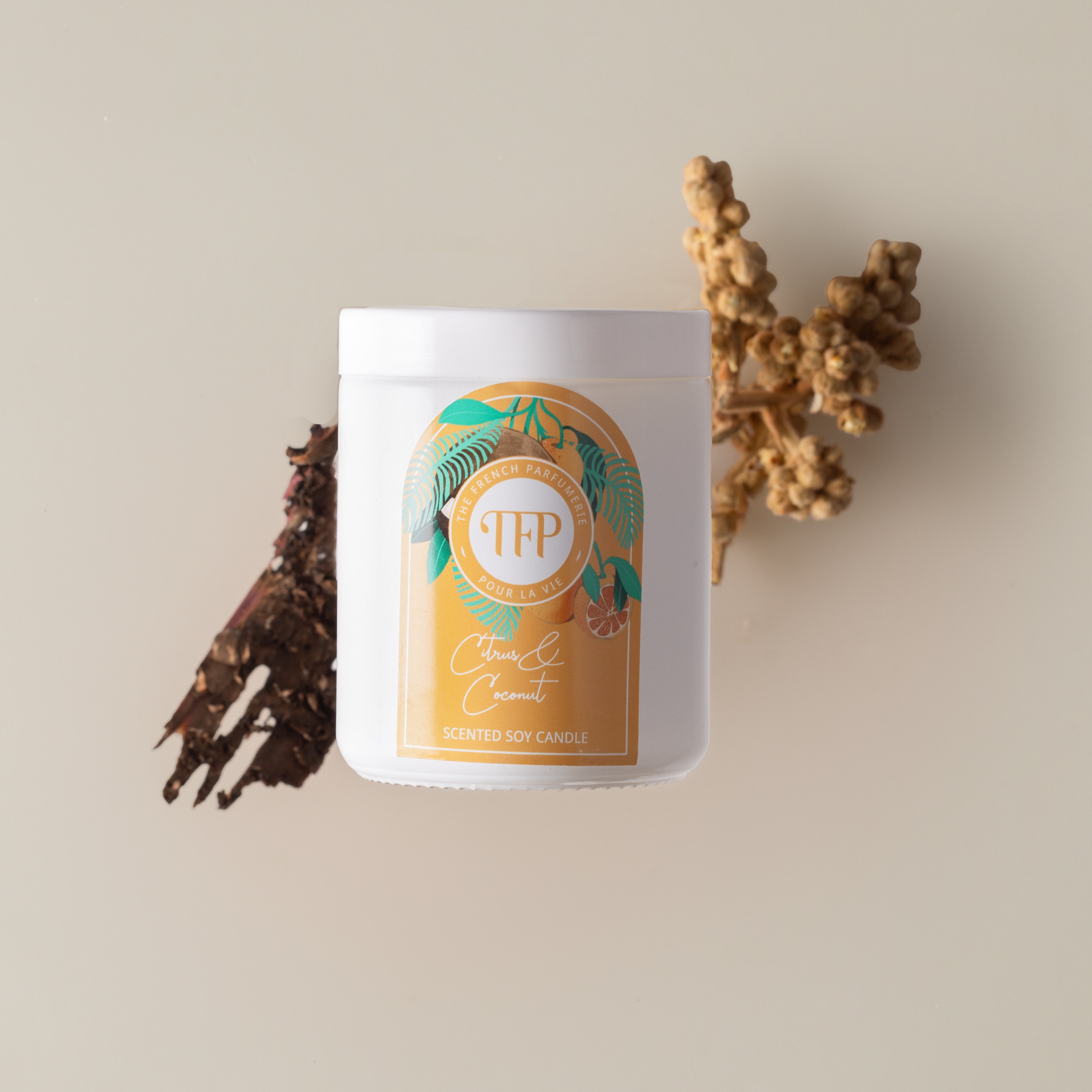 Citrus and Coconut Natural Soy Wax Scented Candle