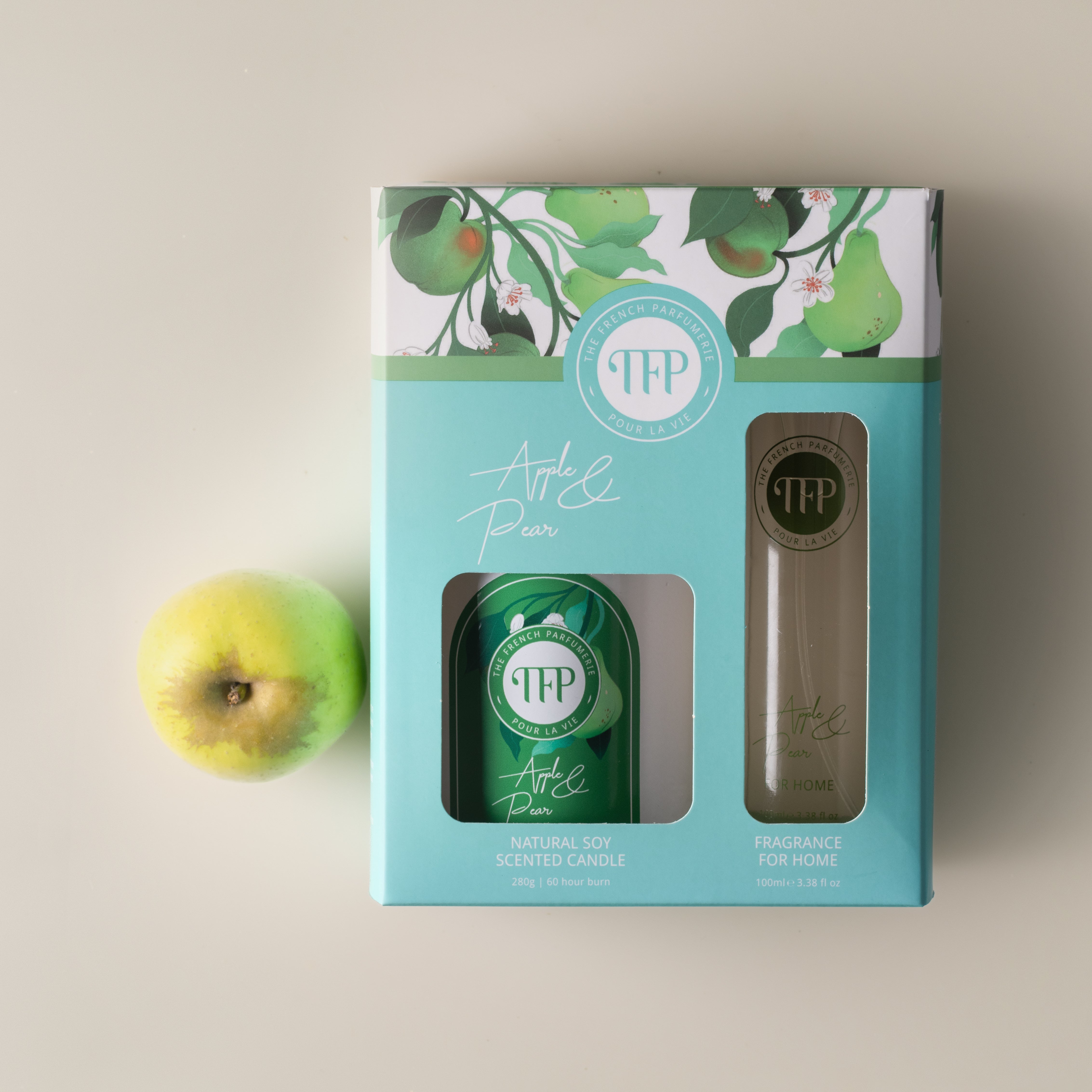Candle and Room Spray Combo Box: Apple and Pear
